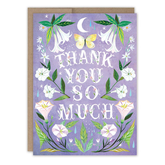 Lavender Moonflowers Thank You Card