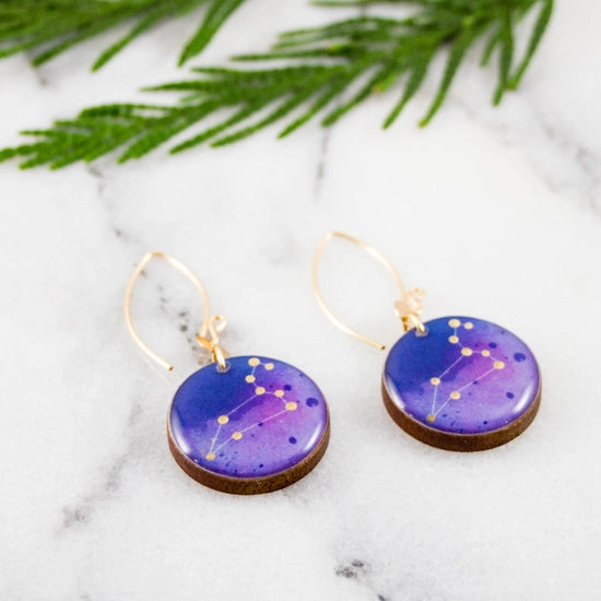 Leo Hand-painted Constellation Earrings