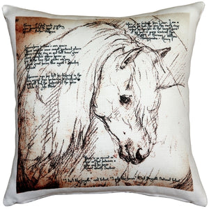 17" x 17" Leonardo The Love of Horses Pillow