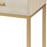 Les Revoires 1-Drawer Faux Shagreen & Metal Accent Table