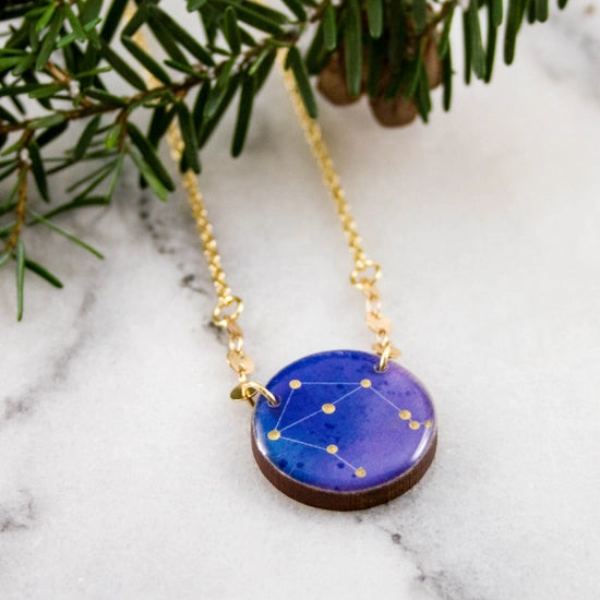 Libra Hand-painted Constellation Necklace