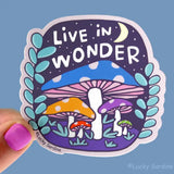 Live In Wonder, Mushrooms Rainbow Vinyl Sticker