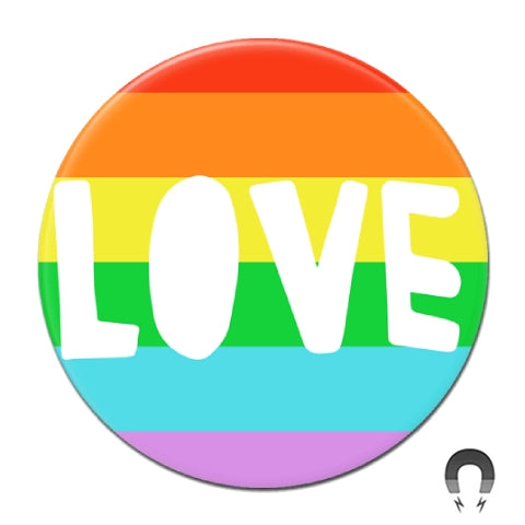 Rainbow Love Round Magnet