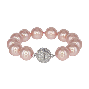 Pink Masami 7" South Sea Shell Pearl Bracelet with Crystal Clasp