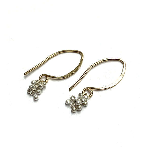 Mini Wisteria Caviar Hook Earrings | Rose Gold
