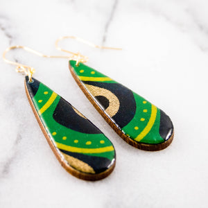 Modern Peacock Teardrop Earrings