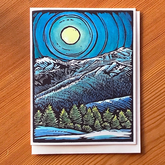 Mountains and Moonlight Card