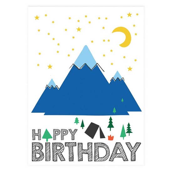 “Happy Birthday” Mountain Card