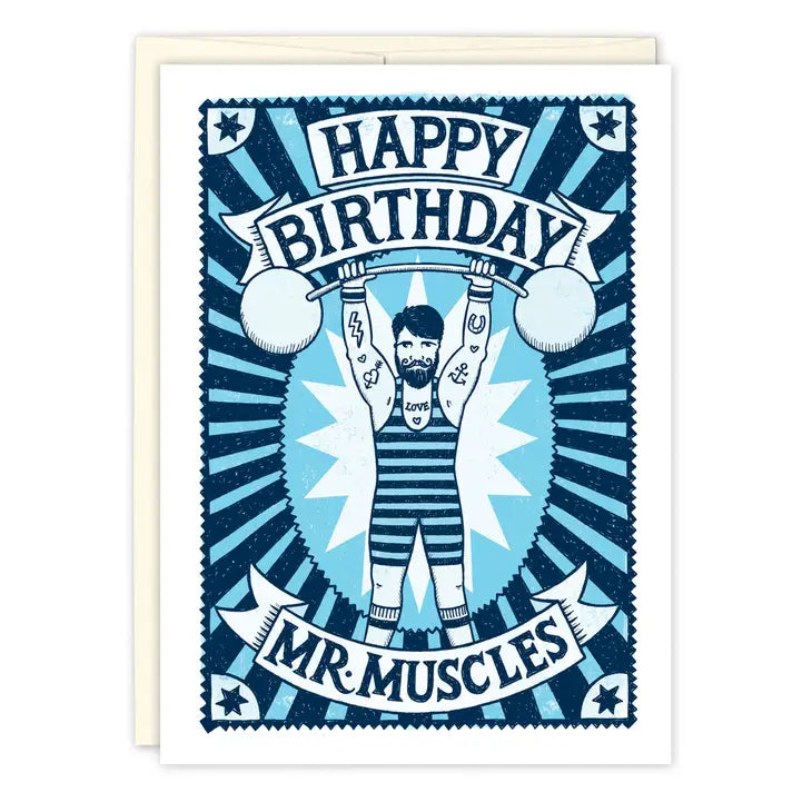 Mr Muscles Birthday Card