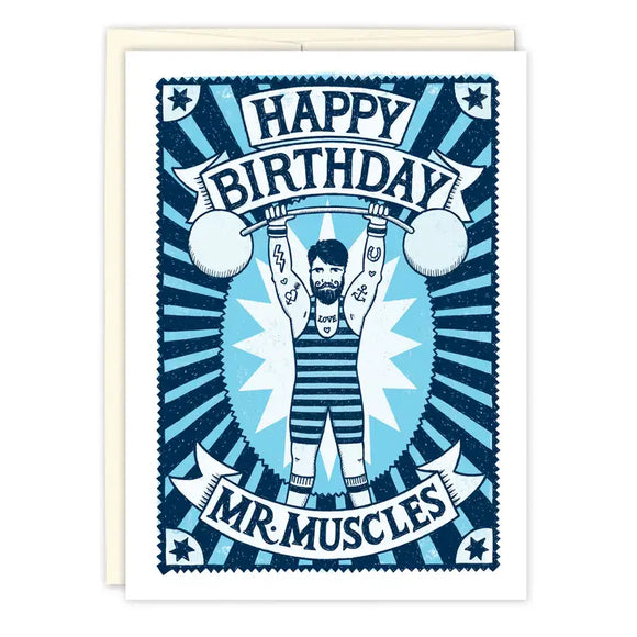 Mr Muscles Birthday Card