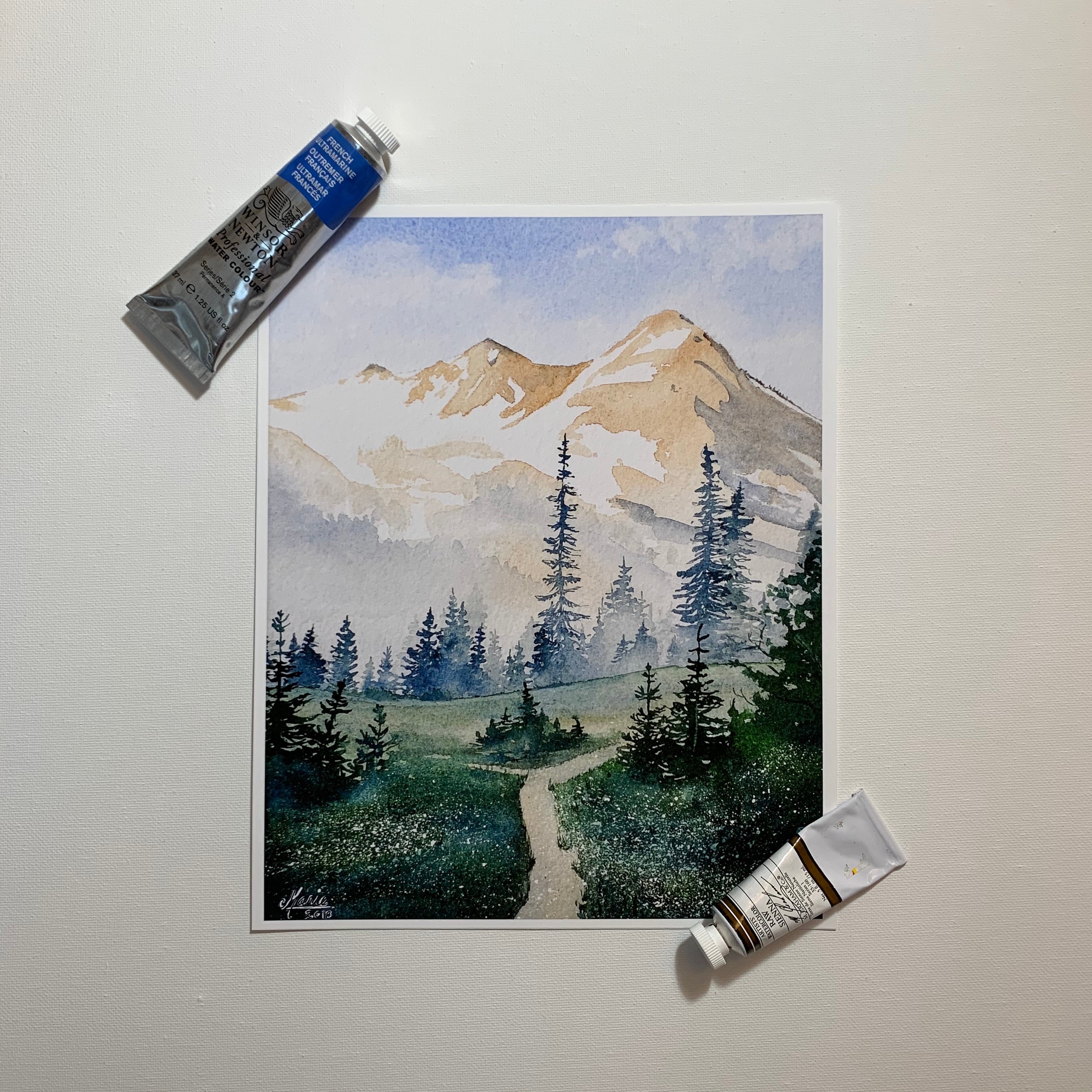 Mt. Rainier Summer Watercolor Giclée Print
