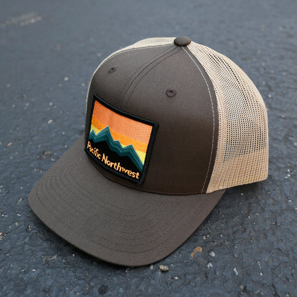 NW MOUNTAINS | PATCH HAT | CURVED BILL TRUCKER
