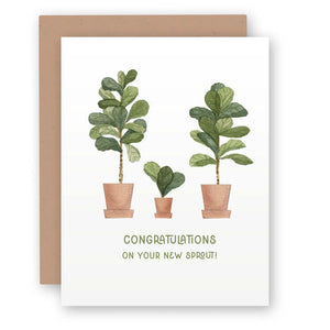 New Sprout Baby Shower Congratulations Card