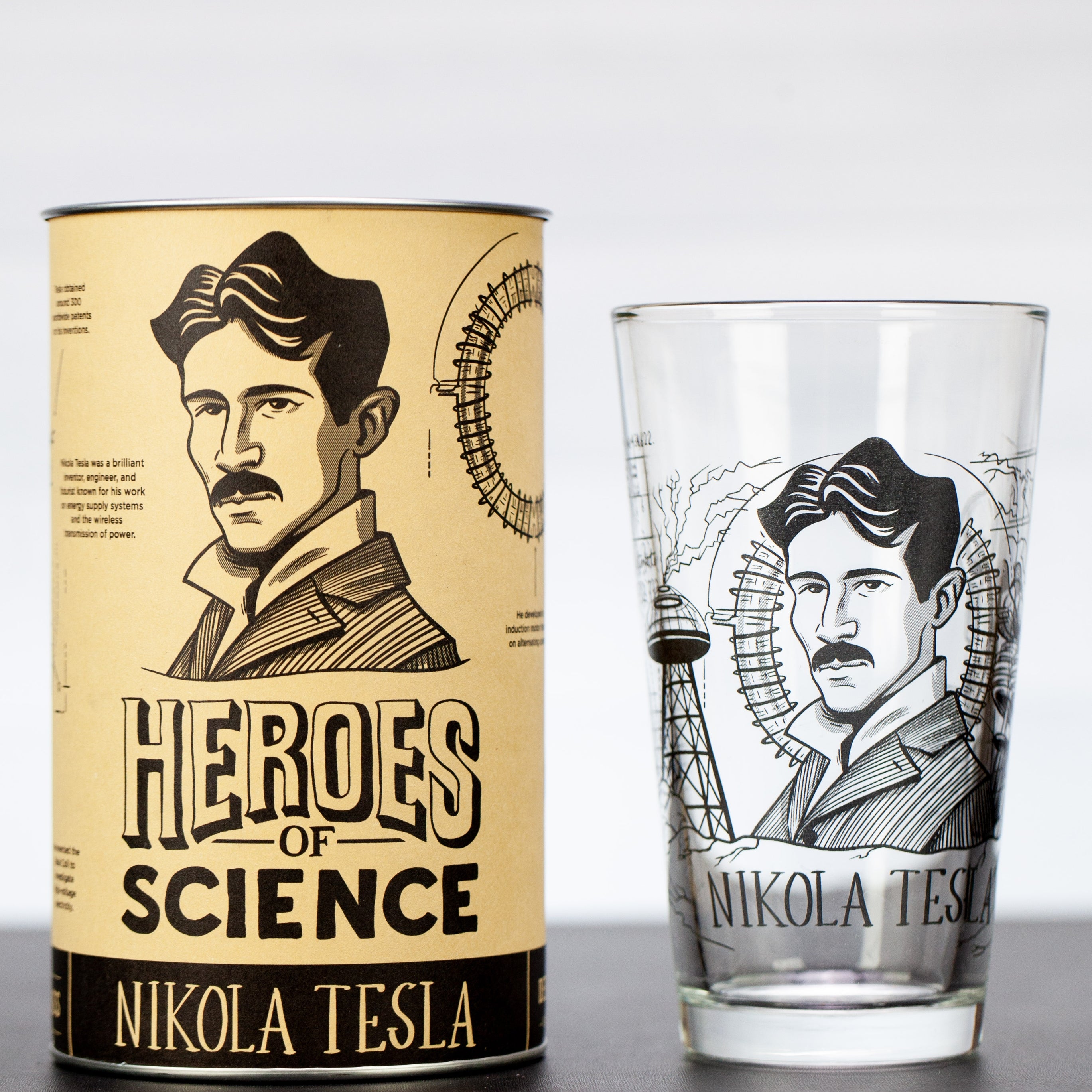 Nikola Tesla - Heroes of Science Pint Glass