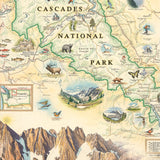 North Cascades National Park Map Ceramic Coaster