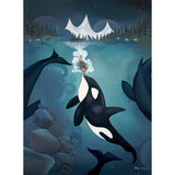 Orca Diving Girl (Design 52) Art Print