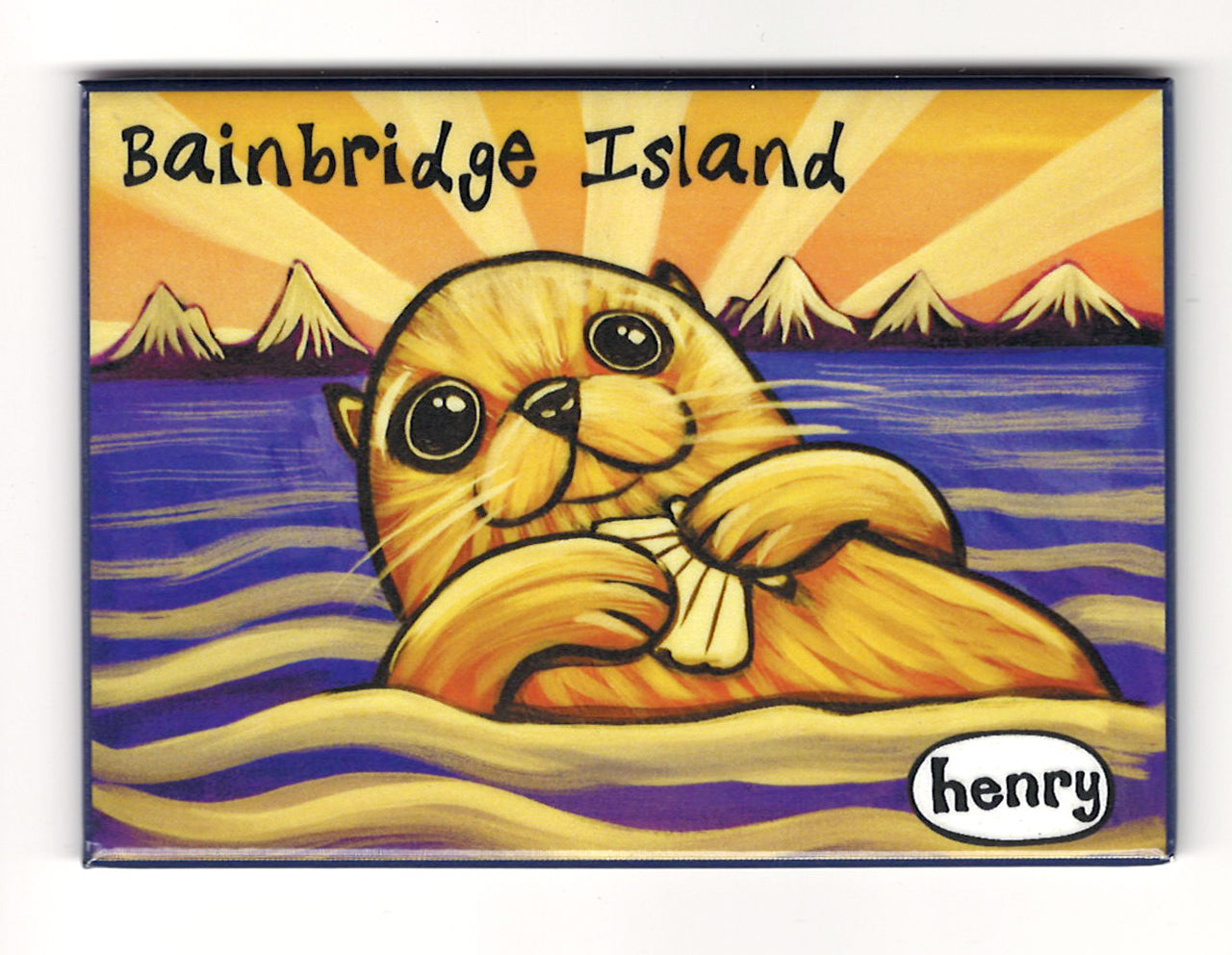 Bainbridge Island Otter With Clam Magnet