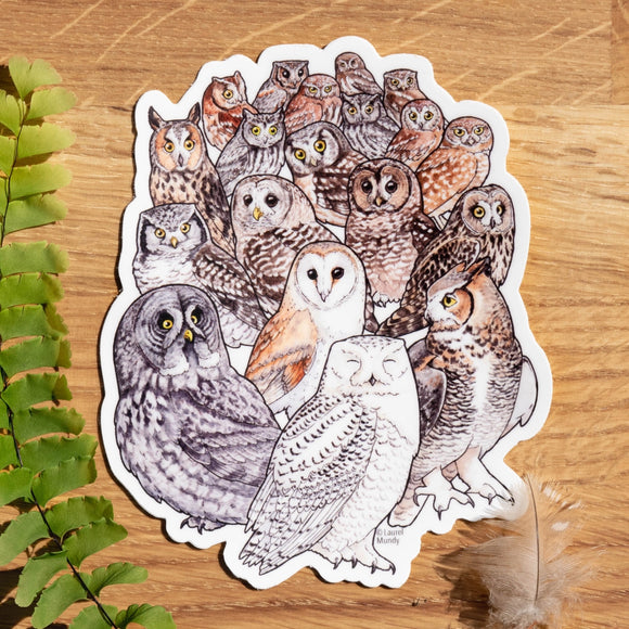 Owl Family Portrait Bird Sticker 5