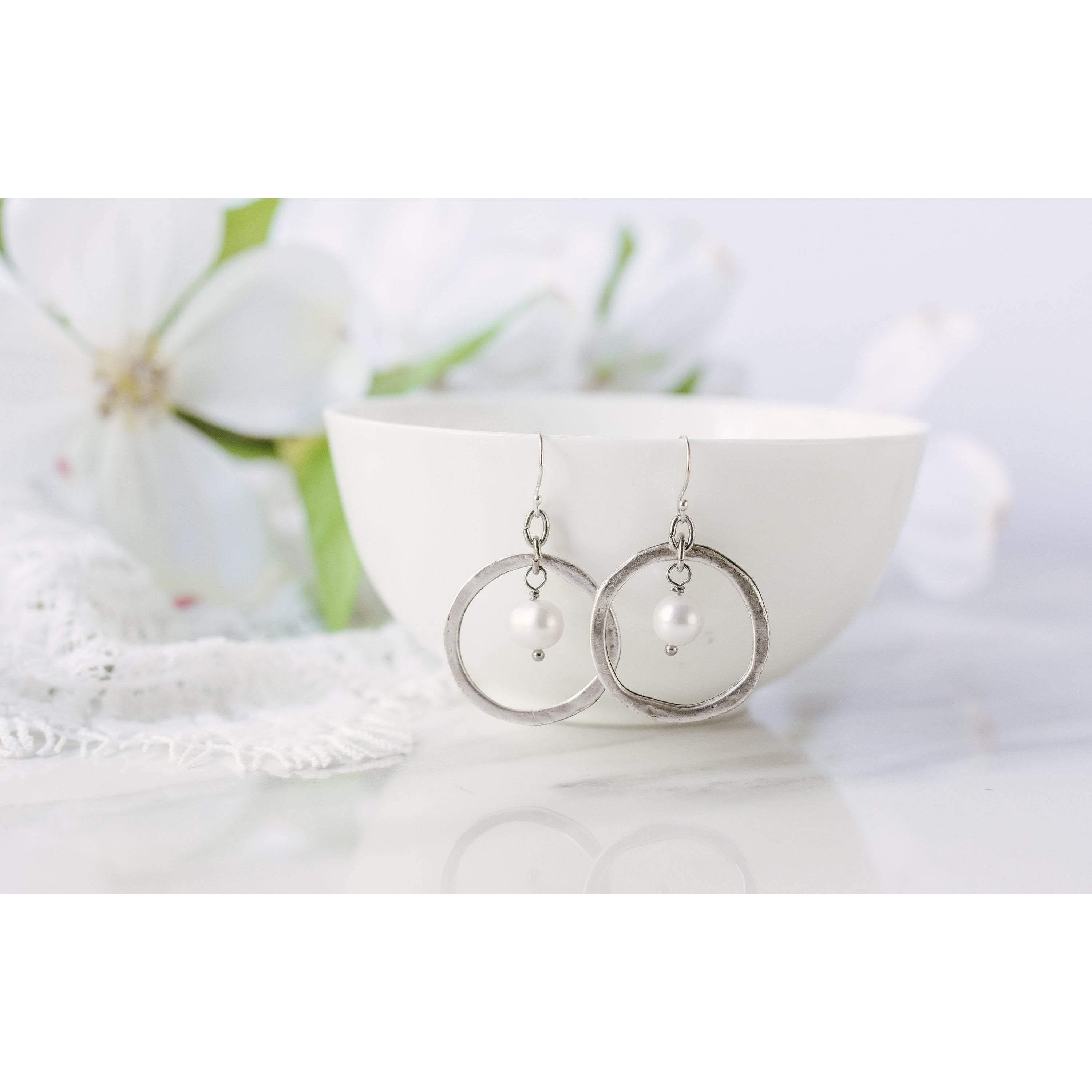 Pearl Hoop Earrings