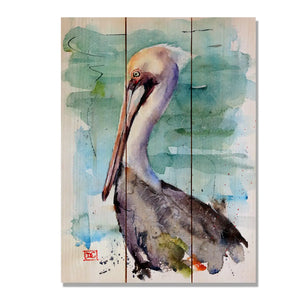 Pelican - Watercolor Wood Print