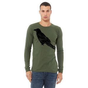 Perched Raven Long Sleeve Unisex Tee Shirt