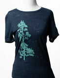 Pine Tree Flock Crew Tee Shirt [Navy]