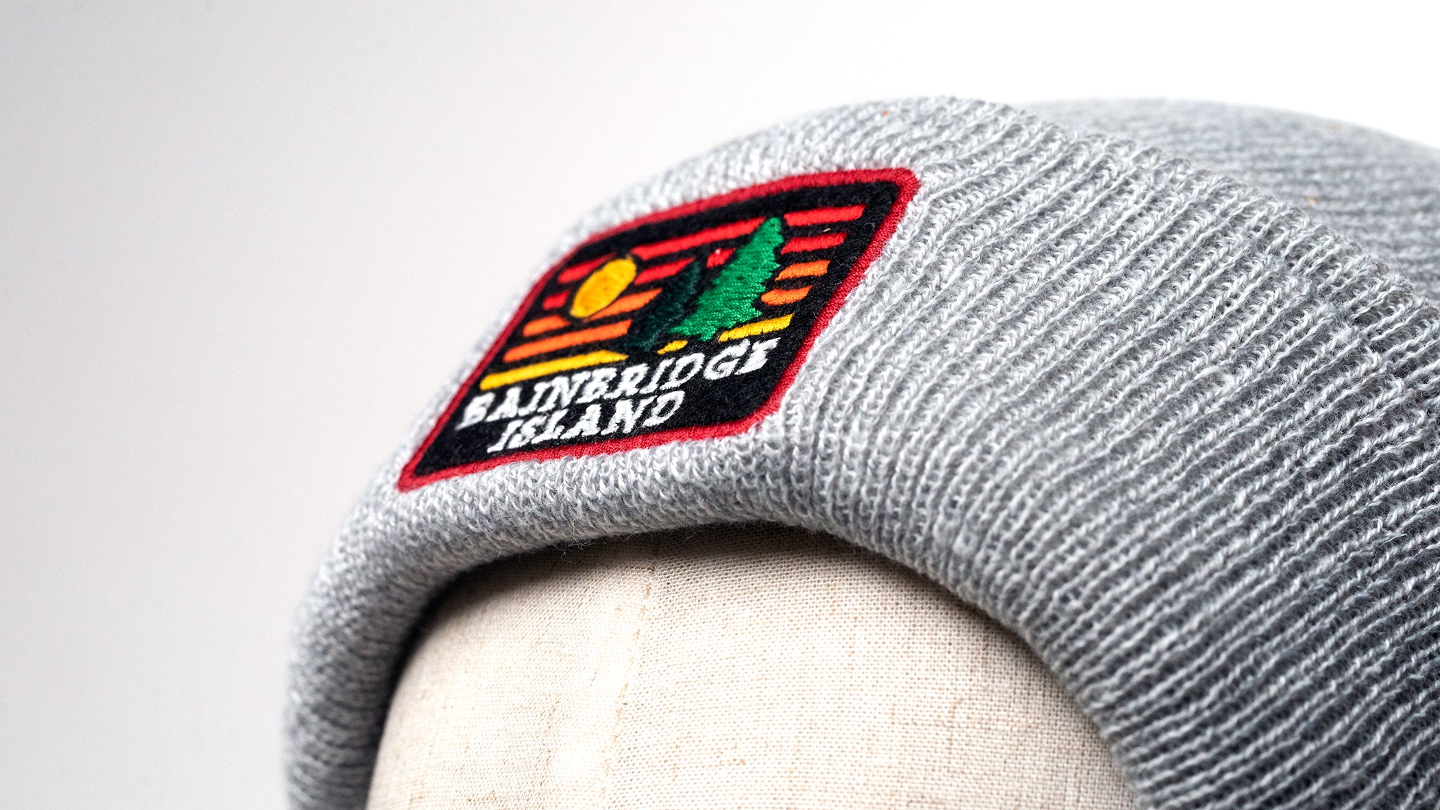 Bainbridge Island Retro Pines Beanie | Gray Marled