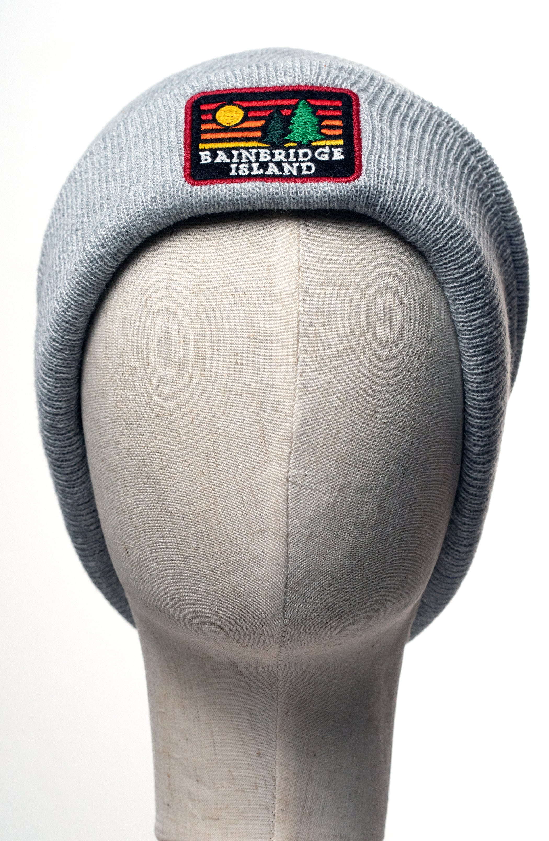 Bainbridge Island Retro Pines Beanie | Gray Marled