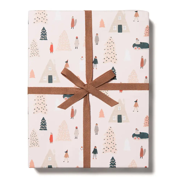 Pink Trees Holiday Wrapping Paper