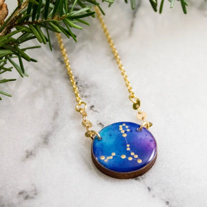 Pisces Hand-painted Constellation Necklace