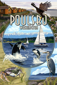 Poulsbo, Washington - Montage Scenes [12x18 Print]