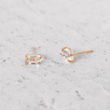Herkimer Diamond Studs in 14k Rose Gold