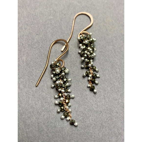 Small Pyrite Wisteria Earrings