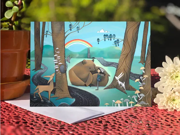 Bear Rainbow (Design 64)-Blank Card