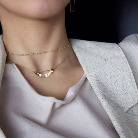 Rainbow Necklace 14K Gold Fill 18