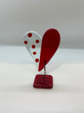 Two Coloured Glass Heart