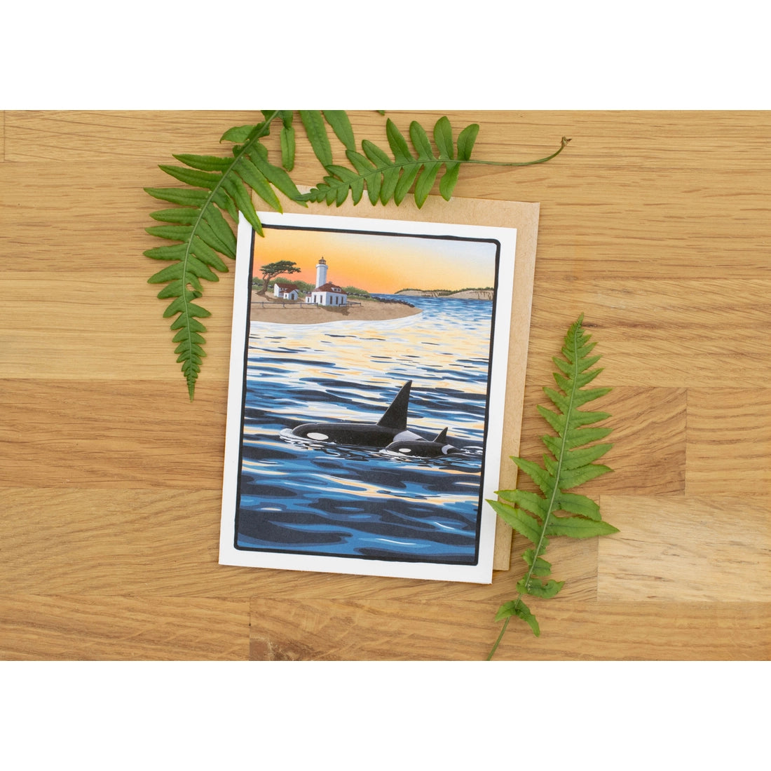 Salish Sea Orcas Greeting Card