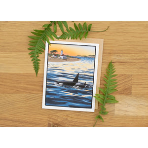 Salish Sea Orcas Greeting Card