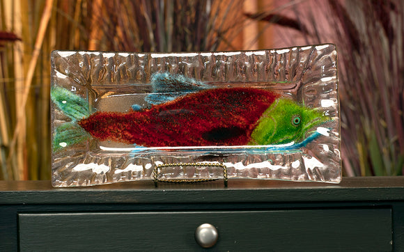 Fused Glass Salmon Tray