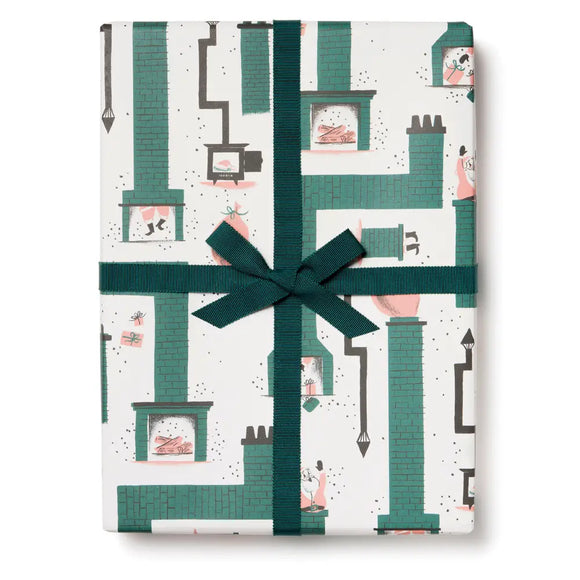 Santa Chimney Holiday Wrapping Paper