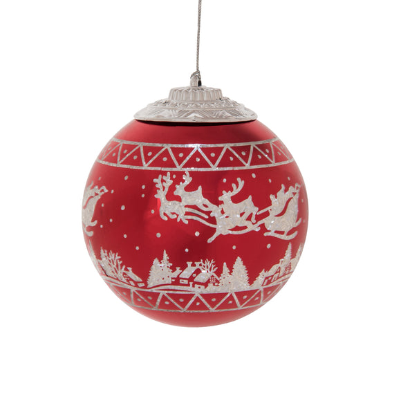 Santa Sleigh LED Ornament