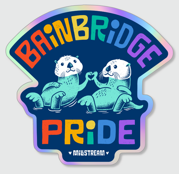 Holographic Otter Love Stickers