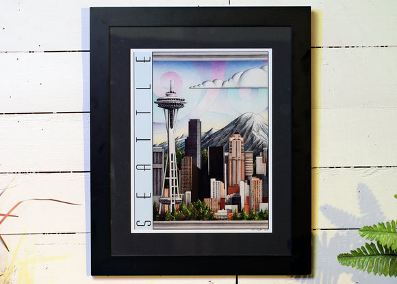 Seattle Downtown Framed Art Print