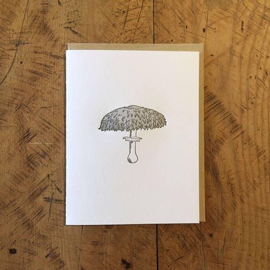 Shaggy Parasol Mushroom Card