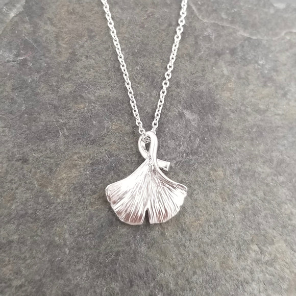 Silver Ginko Leaf Necklace