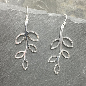 Silver Open Leaf Earrings