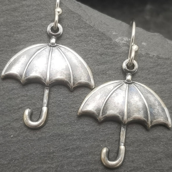 Silver Umbrella Earrings