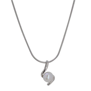 Freshwater Pearl Silver Wrap Necklace