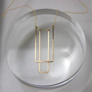 Simple Straight Deco Necklace | Sterling Silver