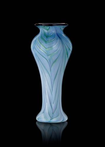 Purple Green/Blue Feathered Vases